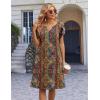 image:imageZeagoo Womens Casual Dresses with Pockets Summer Floral VNeck ALine Tshirt Dress Short Sleeve Mini Dress Beach SundressMulticolor