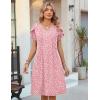 image:imageZeagoo Womens Casual Dresses with Pockets Summer Floral VNeck ALine Tshirt Dress Short Sleeve Mini Dress Beach SundressPinkwhite