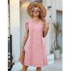 image:imageZeagoo Womens Casual Dresses with Pockets Summer Floral VNeck ALine Tshirt Dress Short Sleeve Mini Dress Beach SundressPinkwhite