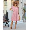 image:imageZeagoo Womens Casual Dresses with Pockets Summer Floral VNeck ALine Tshirt Dress Short Sleeve Mini Dress Beach SundressPinkwhite