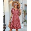 image:imageZeagoo Womens Casual Dresses with Pockets Summer Floral VNeck ALine Tshirt Dress Short Sleeve Mini Dress Beach SundressRed White Floral