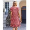 image:imageZeagoo Womens Casual Dresses with Pockets Summer Floral VNeck ALine Tshirt Dress Short Sleeve Mini Dress Beach SundressRed White Floral