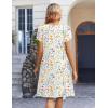 image:imageZeagoo Womens Casual Dresses with Pockets Summer Floral VNeck ALine Tshirt Dress Short Sleeve Mini Dress Beach SundressWhite Floral