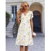 image:imageZeagoo Womens Casual Dresses with Pockets Summer Floral VNeck ALine Tshirt Dress Short Sleeve Mini Dress Beach SundressWhite Floral