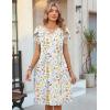 image:imageZeagoo Womens Casual Dresses with Pockets Summer Floral VNeck ALine Tshirt Dress Short Sleeve Mini Dress Beach SundressWhite Floral