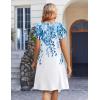 image:imageZeagoo Womens Casual Dresses with Pockets Summer Floral VNeck ALine Tshirt Dress Short Sleeve Mini Dress Beach SundressWhiteblue Flower