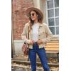 image:imageZeagoo Womens Fashion Cropped Corduroy Shackets Button Down Jackets Tops Fall Trendy Lightweight Long Sleeve ShirtsApricot