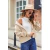 image:imageZeagoo Womens Fashion Cropped Corduroy Shackets Button Down Jackets Tops Fall Trendy Lightweight Long Sleeve ShirtsApricot