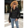 image:imageZeagoo Womens Fashion Cropped Corduroy Shackets Button Down Jackets Tops Fall Trendy Lightweight Long Sleeve ShirtsBlack