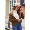 image:imageZeagoo Womens Fashion Cropped Corduroy Shackets Button Down Jackets Tops Fall Trendy Lightweight Long Sleeve ShirtsBrown