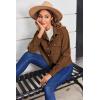 image:imageZeagoo Womens Fashion Cropped Corduroy Shackets Button Down Jackets Tops Fall Trendy Lightweight Long Sleeve ShirtsBrown