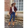 image:imageZeagoo Womens Fashion Cropped Corduroy Shackets Button Down Jackets Tops Fall Trendy Lightweight Long Sleeve ShirtsBurgundy