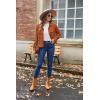 image:imageZeagoo Womens Fashion Cropped Corduroy Shackets Button Down Jackets Tops Fall Trendy Lightweight Long Sleeve ShirtsCaramel