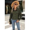 image:imageZeagoo Womens Fashion Cropped Corduroy Shackets Button Down Jackets Tops Fall Trendy Lightweight Long Sleeve ShirtsDark Green