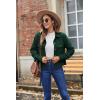 image:imageZeagoo Womens Fashion Cropped Corduroy Shackets Button Down Jackets Tops Fall Trendy Lightweight Long Sleeve ShirtsGreen