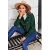 image:imageZeagoo Womens Fashion Cropped Corduroy Shackets Button Down Jackets Tops Fall Trendy Lightweight Long Sleeve ShirtsGreen