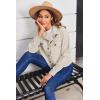 image:imageZeagoo Womens Fashion Cropped Corduroy Shackets Button Down Jackets Tops Fall Trendy Lightweight Long Sleeve ShirtsLight Apricot