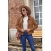 image:imageZeagoo Womens Fashion Cropped Corduroy Shackets Button Down Jackets Tops Fall Trendy Lightweight Long Sleeve ShirtsLight Brown