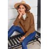 image:imageZeagoo Womens Fashion Cropped Corduroy Shackets Button Down Jackets Tops Fall Trendy Lightweight Long Sleeve ShirtsLight Brown