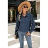 image:imageZeagoo Womens Fashion Cropped Corduroy Shackets Button Down Jackets Tops Fall Trendy Lightweight Long Sleeve ShirtsNavy