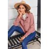 image:imageZeagoo Womens Fashion Cropped Corduroy Shackets Button Down Jackets Tops Fall Trendy Lightweight Long Sleeve ShirtsPink