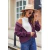 image:imageZeagoo Womens Fashion Cropped Corduroy Shackets Button Down Jackets Tops Fall Trendy Lightweight Long Sleeve ShirtsPurple