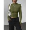 image:imageZeagoo Womens Long Sleeve Shirts Mock Neck Basic Slim Fitted Tops Lightweight Stretch Base Layer TShirtArmy Green