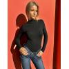 image:imageZeagoo Womens Long Sleeve Shirts Mock Neck Basic Slim Fitted Tops Lightweight Stretch Base Layer TShirtBlack
