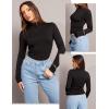 image:imageZeagoo Womens Long Sleeve Shirts Mock Neck Basic Slim Fitted Tops Lightweight Stretch Base Layer TShirtBlack
