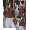 image:imageZeagoo Womens Long Sleeve Shirts Mock Neck Basic Slim Fitted Tops Lightweight Stretch Base Layer TShirtBrown