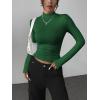image:imageZeagoo Womens Long Sleeve Shirts Mock Neck Basic Slim Fitted Tops Lightweight Stretch Base Layer TShirtGreen