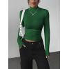 image:imageZeagoo Womens Long Sleeve Shirts Mock Neck Basic Slim Fitted Tops Lightweight Stretch Base Layer TShirtGreen