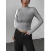 image:imageZeagoo Womens Long Sleeve Shirts Mock Neck Basic Slim Fitted Tops Lightweight Stretch Base Layer TShirtGrey