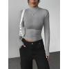 image:imageZeagoo Womens Long Sleeve Shirts Mock Neck Basic Slim Fitted Tops Lightweight Stretch Base Layer TShirtGrey