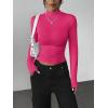 image:imageZeagoo Womens Long Sleeve Shirts Mock Neck Basic Slim Fitted Tops Lightweight Stretch Base Layer TShirtRose Pink