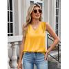 image:imageZeagoo Womens Silk Satin Camisole Tank Tops V Neck Pleated Dressy Casual Sleeveless Blouses Summer Business Work ShirtsYellow