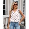 image:imageZeagoo Womens Silk Satin Camisole Tank Tops V Neck Pleated Dressy Casual Sleeveless Blouses Summer Business Work ShirtsZ  Red Heart