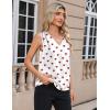 image:imageZeagoo Womens Silk Satin Camisole Tank Tops V Neck Pleated Dressy Casual Sleeveless Blouses Summer Business Work ShirtsZ  Red Heart