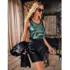 image:imageZeagoo Womens Sleeveless Sparkle Shimmer Camisole Vest Glitter Sequin Tank Tops1dark Green
