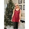image:imageZeagoo Womens Sleeveless Sparkle Shimmer Camisole Vest Glitter Sequin Tank Tops1dark Red