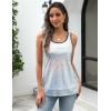 image:imageZeagoo Womens Sleeveless Sparkle Shimmer Camisole Vest Glitter Sequin Tank TopsGradient White