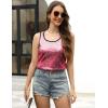 image:imageZeagoo Womens Sleeveless Sparkle Shimmer Camisole Vest Glitter Sequin Tank TopsRose Red
