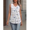 image:imageZeagoo Womens Tank Tops Summer Sleeveless Loose Fit Tops V Neck Pleated Shirts Basic Tees Dressy Casual Trendy ClothesBf290flower White