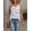 image:imageZeagoo Womens Tank Tops Summer Sleeveless Loose Fit Tops V Neck Pleated Shirts Basic Tees Dressy Casual Trendy ClothesBf290flower White