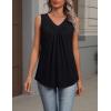 image:imageZeagoo Womens Tank Tops Summer Sleeveless Loose Fit Tops V Neck Pleated Shirts Basic Tees Dressy Casual Trendy ClothesBlack