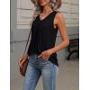 image:imageZeagoo Womens Tank Tops Summer Sleeveless Loose Fit Tops V Neck Pleated Shirts Basic Tees Dressy Casual Trendy ClothesBlack