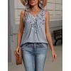 image:imageZeagoo Womens Tank Tops Summer Sleeveless Loose Fit Tops V Neck Pleated Shirts Basic Tees Dressy Casual Trendy ClothesDh62flower Gray