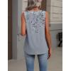image:imageZeagoo Womens Tank Tops Summer Sleeveless Loose Fit Tops V Neck Pleated Shirts Basic Tees Dressy Casual Trendy ClothesDh62flower Gray