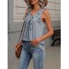 image:imageZeagoo Womens Tank Tops Summer Sleeveless Loose Fit Tops V Neck Pleated Shirts Basic Tees Dressy Casual Trendy ClothesDh62flower Gray
