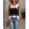 image:imageZeagoo Womens Tank Tops Summer Sleeveless Loose Fit Tops V Neck Pleated Shirts Basic Tees Dressy Casual Trendy ClothesJb204black and White